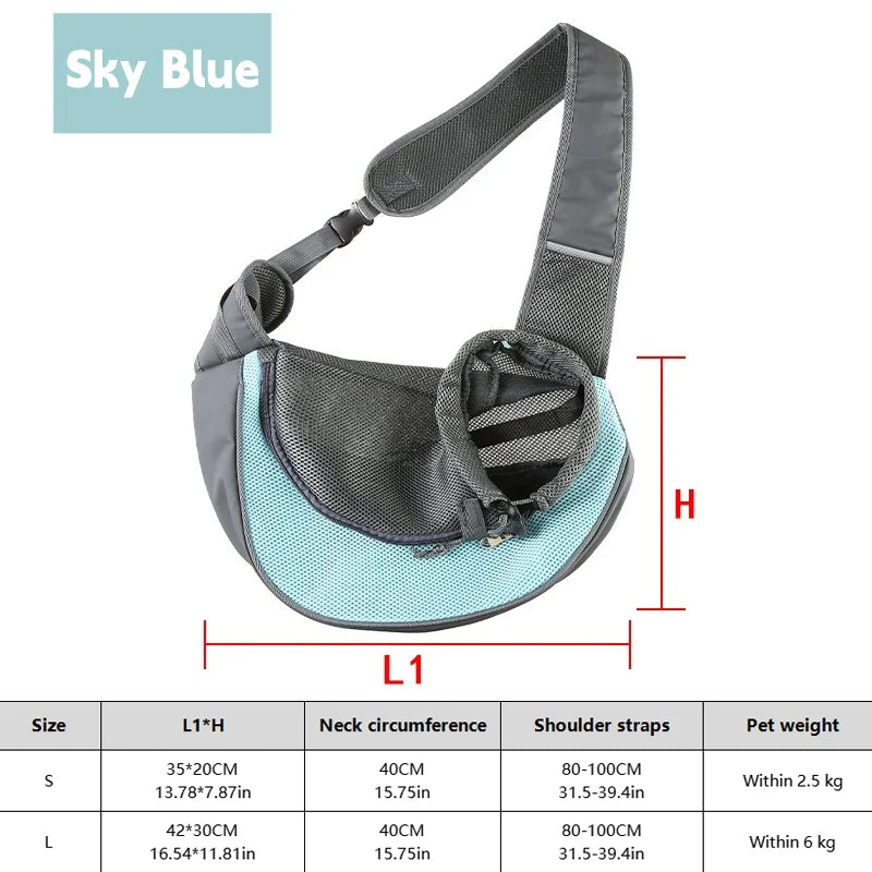 1Pc Dog out backpack,Dog Sling Carrier Breathable Mesh Travel Crossbody Bag For Puppy