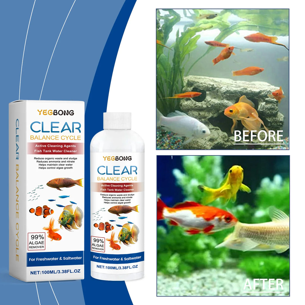 Algae Remover for Fish Tanks, Clear Dirty Water, Eliminate Waste Sludge