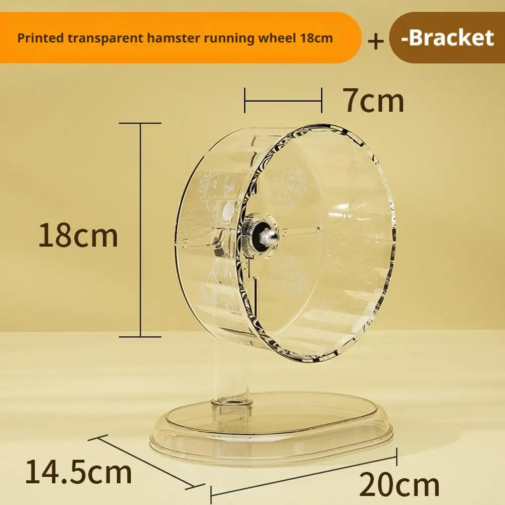 Hamster Running Sport Transparent Widened Running Wheel Support Toy Small Pet Roller