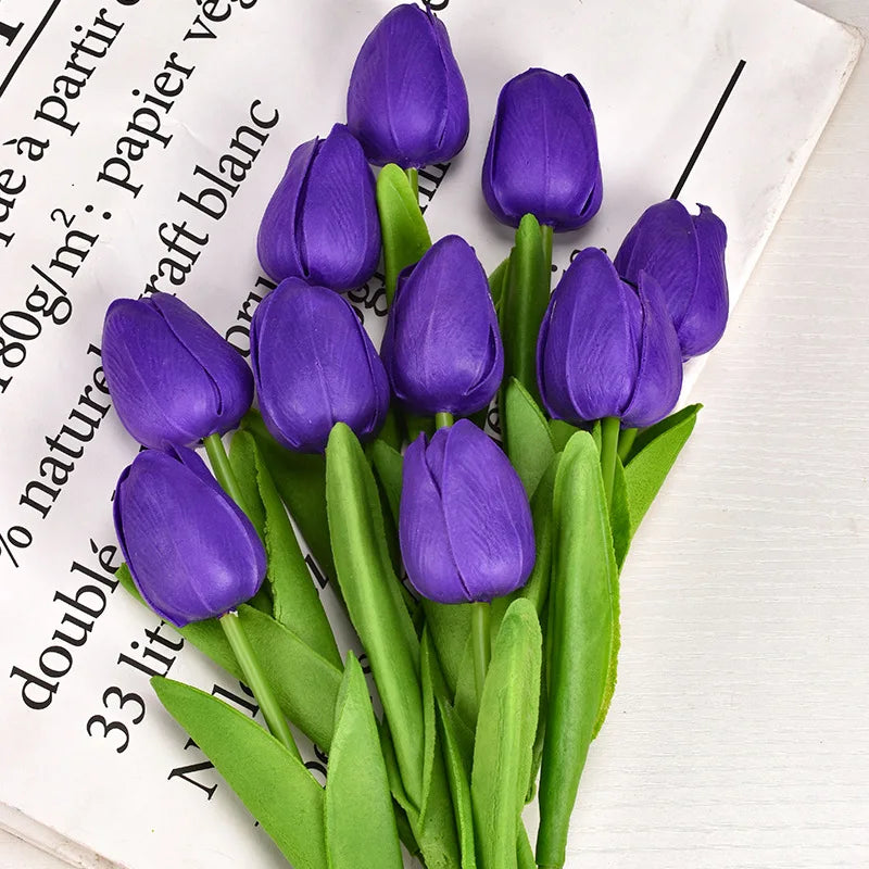 3/5/10/20pcs Tulips Artificial Flowers Real Touch Flower Bouquet Tulips Fake Flower