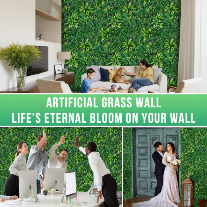 Artificial Plants Grass Wall Panel Boxwood Hedge for Indoor Outdoor Home Garden