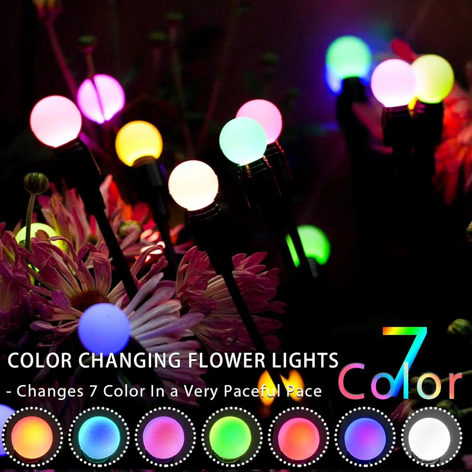 10 LED Solar Garden Lights Firefly Waterproof Solar Lights Outdoor Pathway Christmas