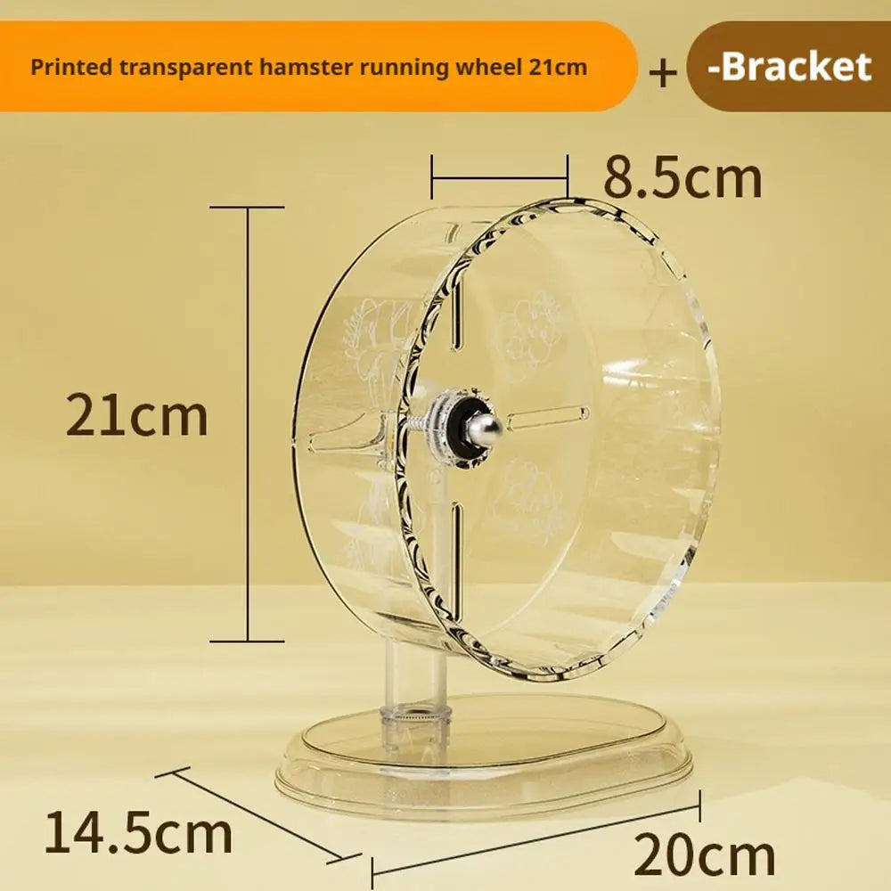 Hamster Running Sport Transparent Widened Running Wheel Support Toy Small Pet Roller