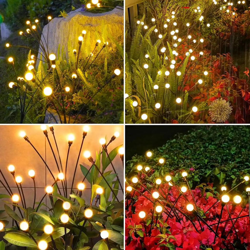 10 LED Solar Garden Lights Firefly Waterproof Solar Lights Outdoor Pathway Christmas