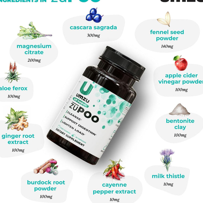 UMZU zuPOO Gut Support 30 Capsules | 7-Day Cleanse