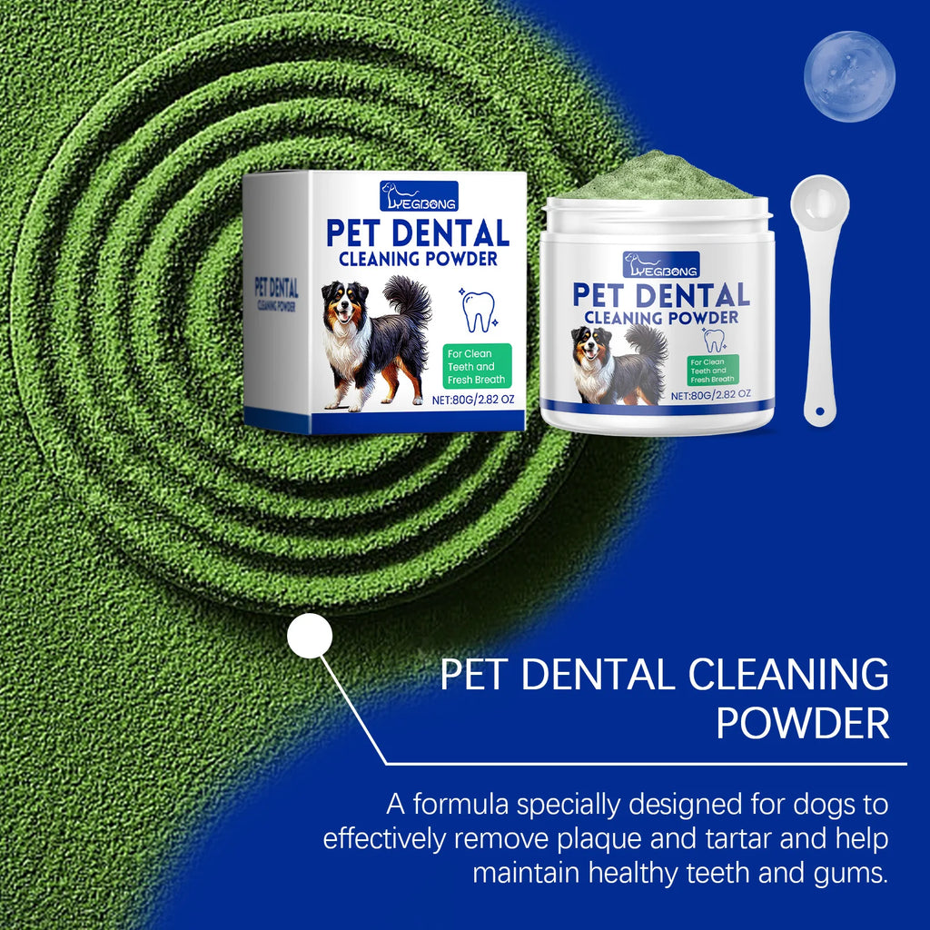 Yegbong 80g Dog Teeth Cleaning Powder Dental Whiten Tartar Eliminate Fresh Breath