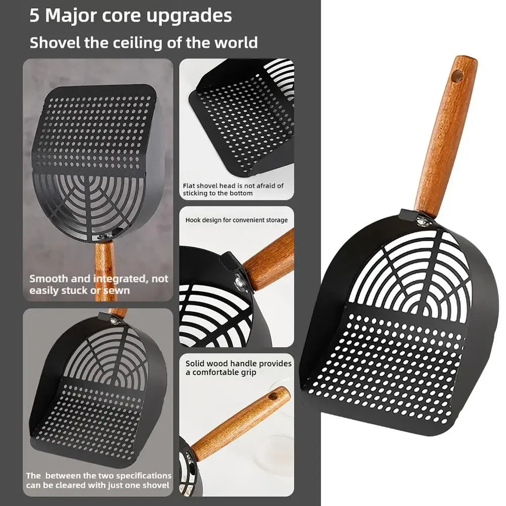 Steel Cat Litter Scoop Long Handle Pet Waste Shovel Cleaning Tool