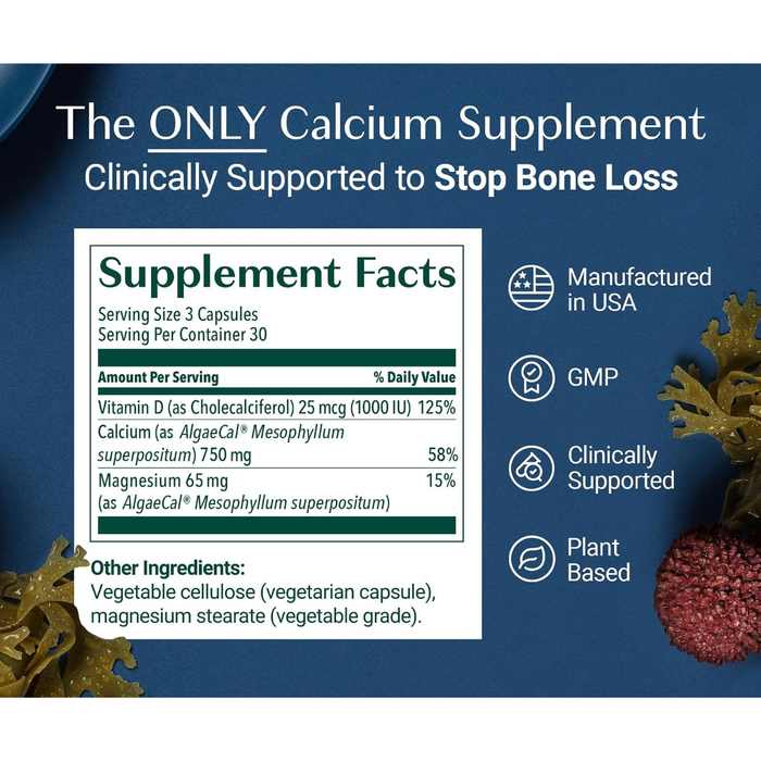 AlgaeCal Plant-Based Calcium, 90 Veggie Capsules
