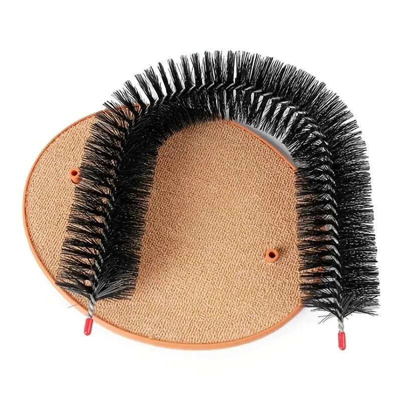 Cat Toy Arch Self Groom Pamper Feline with A Massage Grooming Rubbing Brush