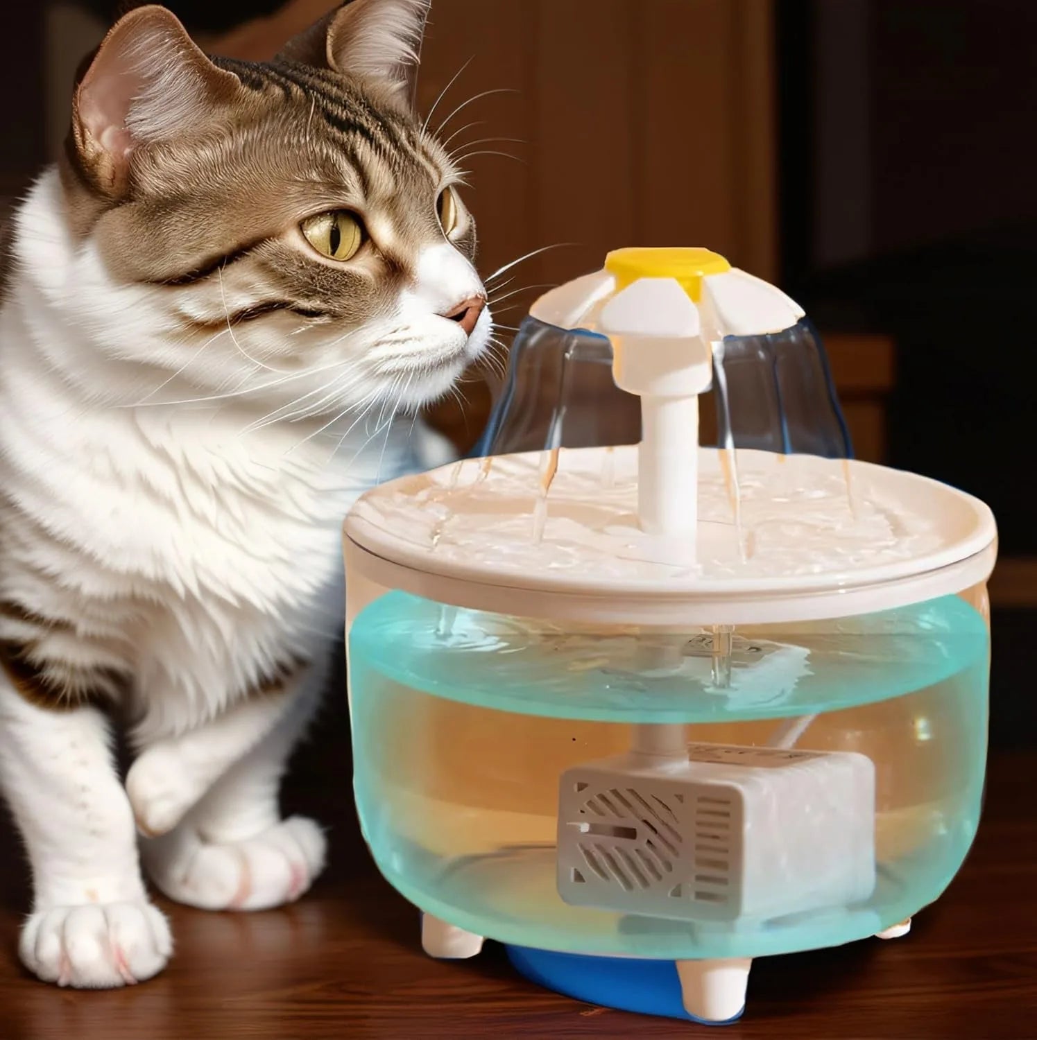 Indoor Bird Bath Fountain Automatic Shower Tub with Filter Pump Easy Clean