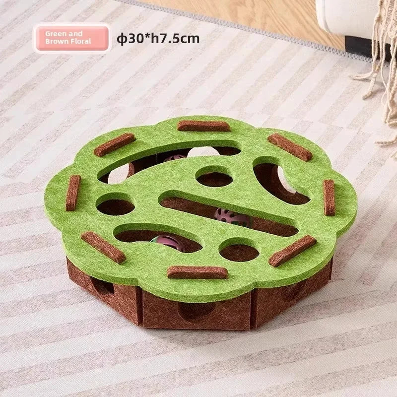Cat Puzzle Toy Felt Puzzle Box Cat Exercise Toy With Ball Indoor Sports Entertainment