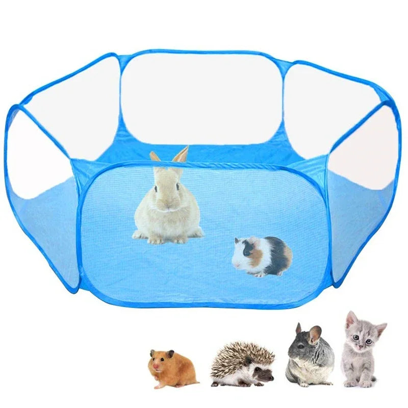 Portable Small Pet Cage Transparent Cat and Dog Cage Tent Pet Playpen Open Folding