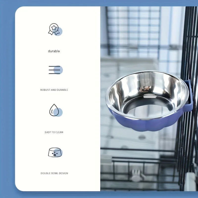 Pumpkin Shaped Small Pet Food and Water Bowl, Movable and Lifting Pet Carrier Bowl