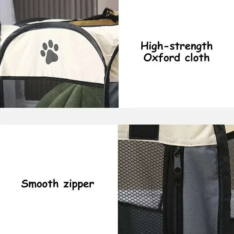 Portable Foldable Pet Tent Kennel Octagonal Fence Puppy Shelter Easy To Use Outdoor