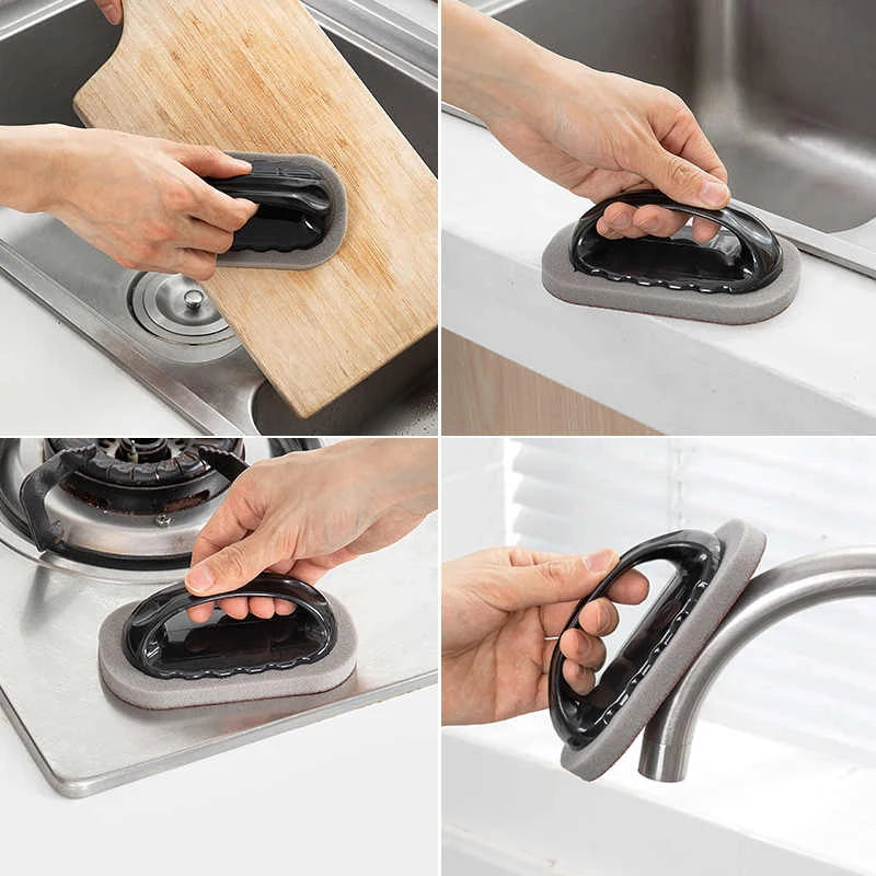 Magic Emery Sponge Brush Wipe Eraser Cleaner Kitchen Bath Rust Strong Decontamin