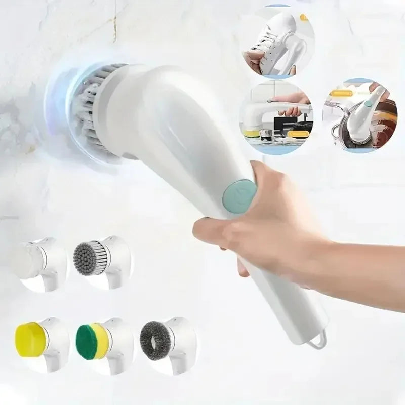 Homefish Five in One Multifunctional Electric Cleaning Brush for Bathroom Washin