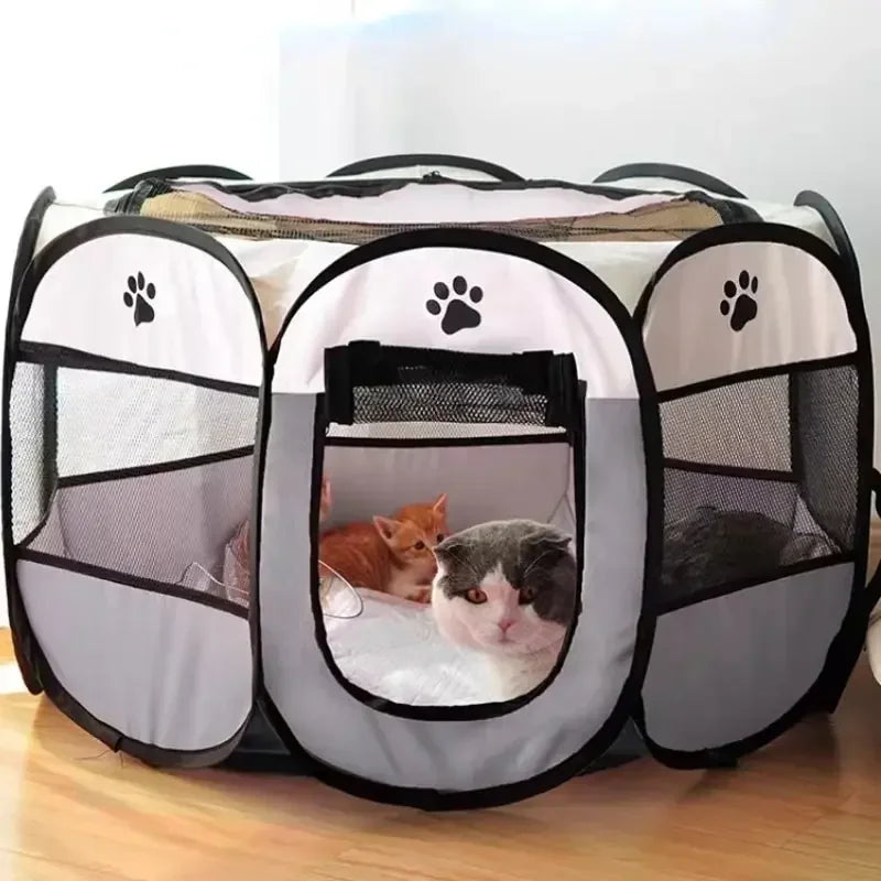 Portable Foldable Pet Tent Kennel Octagonal Fence Puppy Shelter Easy To Use Outdoor