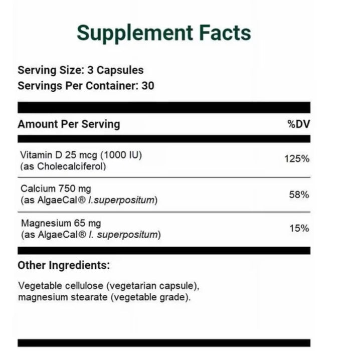 AlgaeCal Plant Calcium Supplement, 90 Capsules