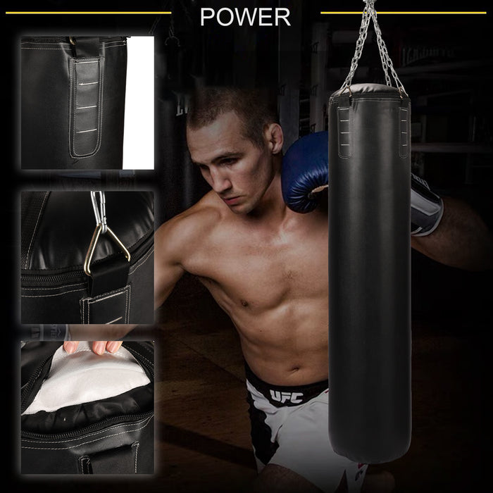 Punching Bag Filled Set Kick Boxing MMA Heavy Bag Training Hook Hanging Chain