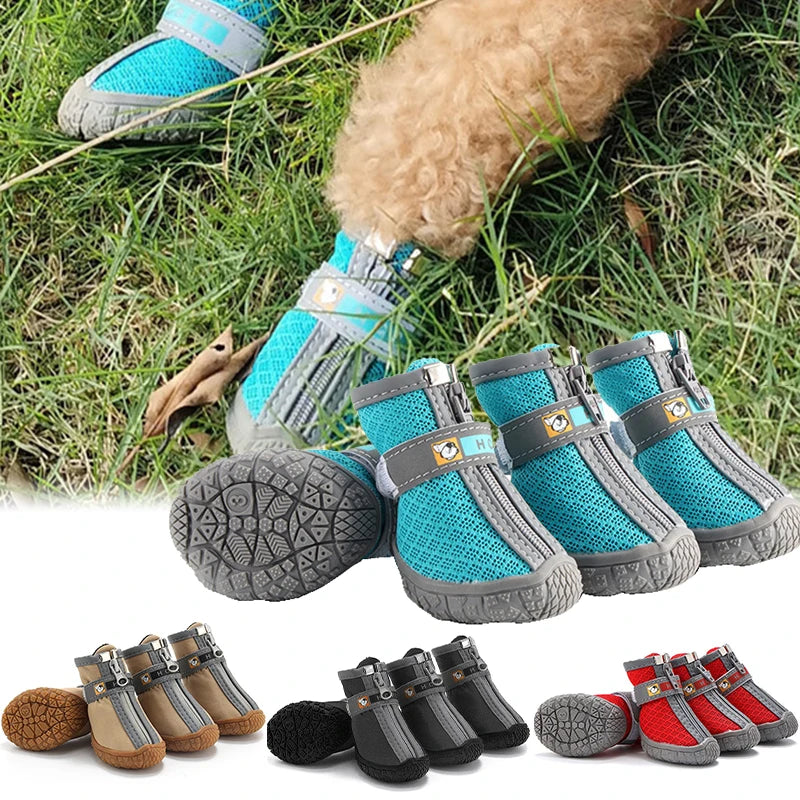 Dog Shoes Non-Slip Soles Thick Plush Protection Paw Pet Shoes Warm For Dog Non-Slip