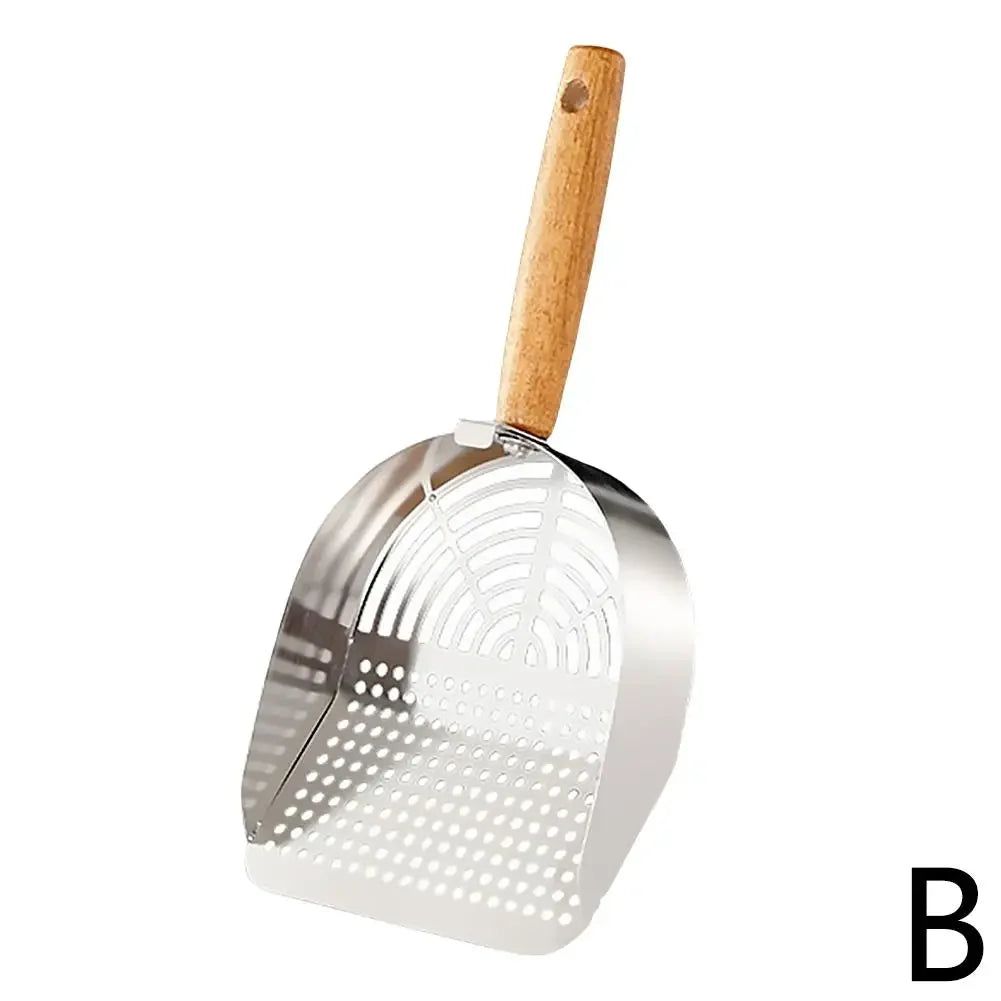Steel Cat Litter Scoop Long Handle Pet Waste Shovel Cleaning Tool