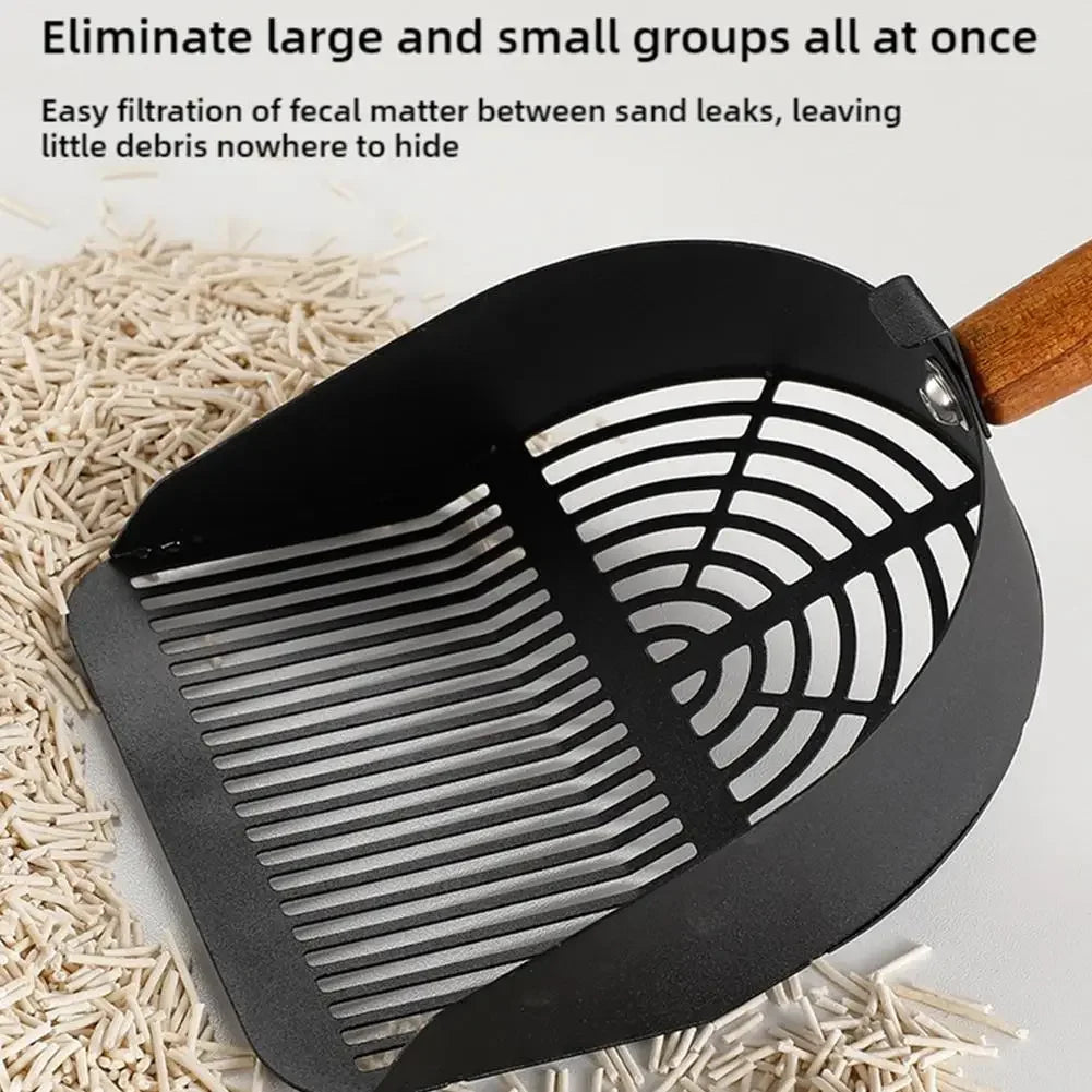 Steel Cat Litter Scoop Long Handle Pet Waste Shovel Cleaning Tool