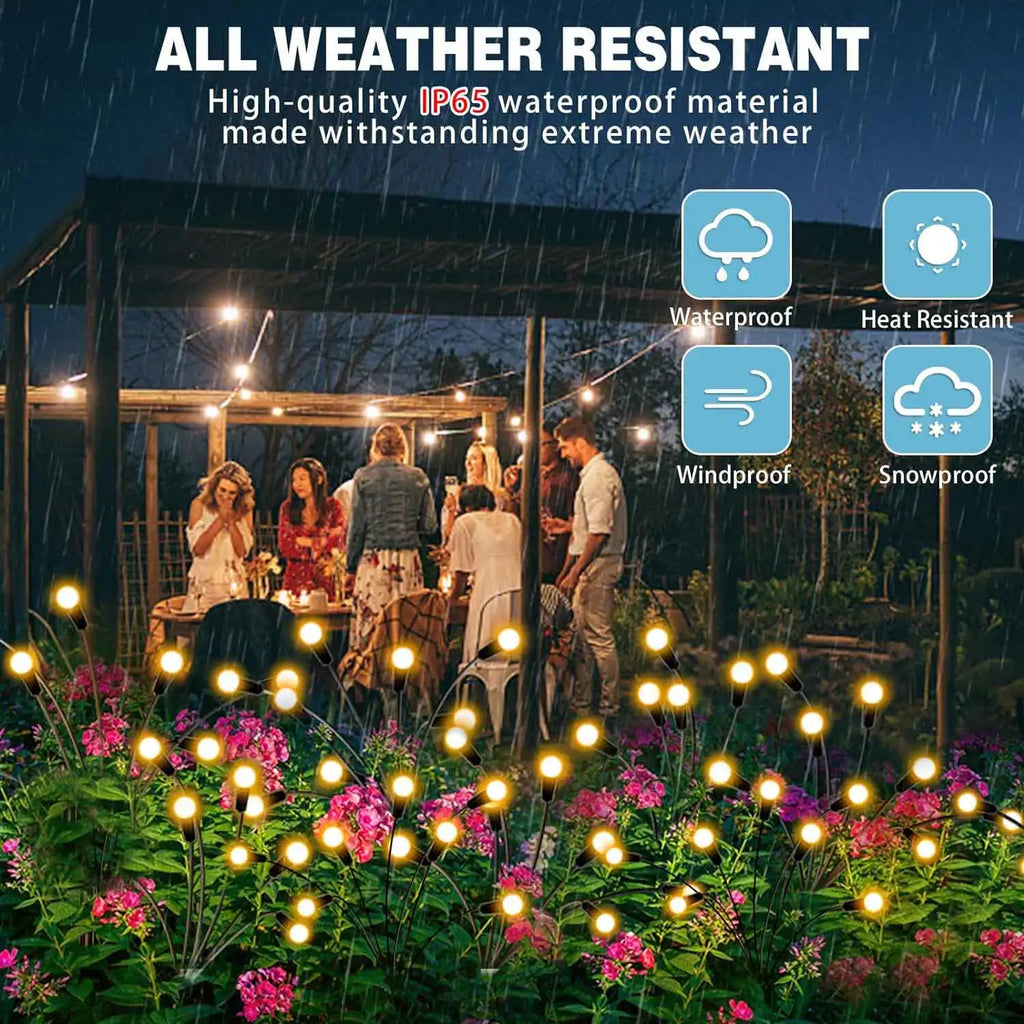 10 LED Solar Garden Lights Firefly Waterproof Solar Lights Outdoor Pathway Christmas