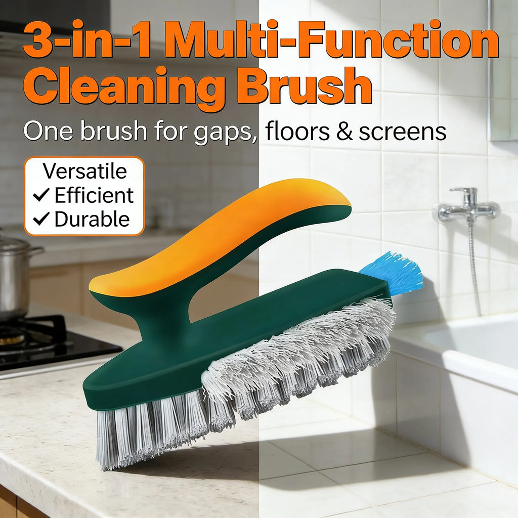 3 In 1 Multi Function Cleaning Brush Hard Bristle Scrub Brush Gap Brush T Handle