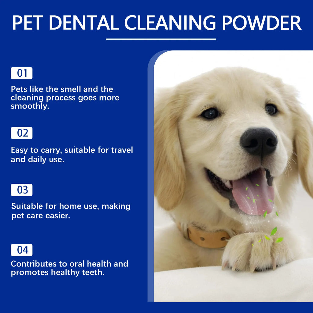 Yegbong 80g Dog Teeth Cleaning Powder Dental Whiten Tartar Eliminate Fresh Breath