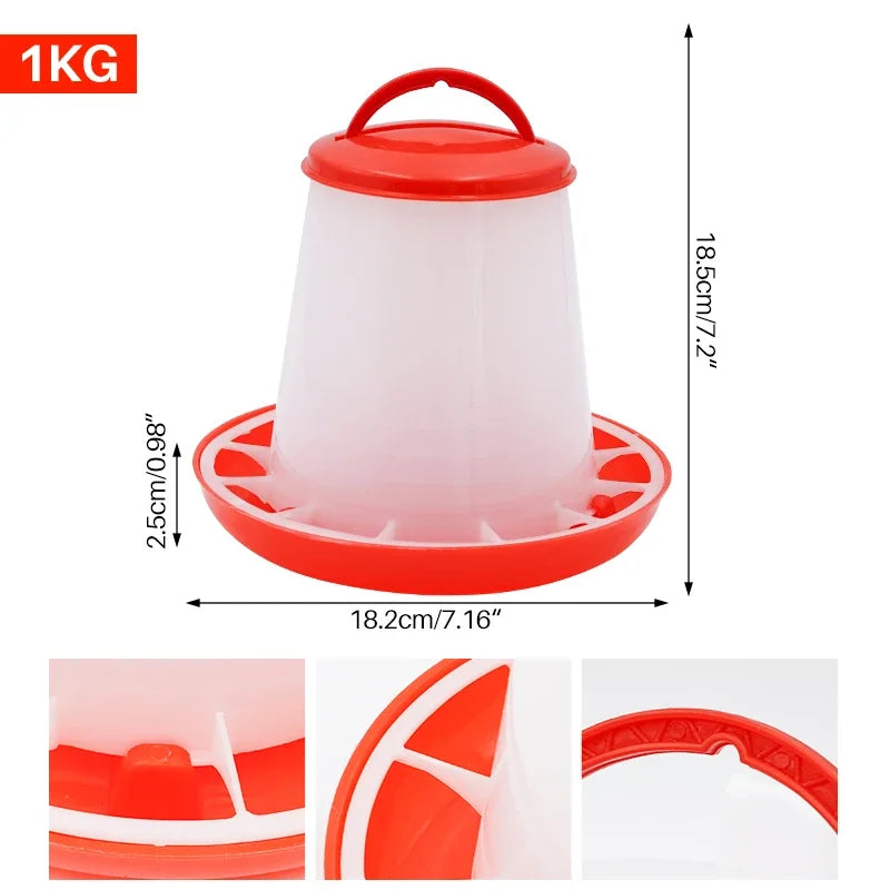 1/3/5/9Kg Automatic Chicken Feeder Bucket Rooster Hen Feeding Device