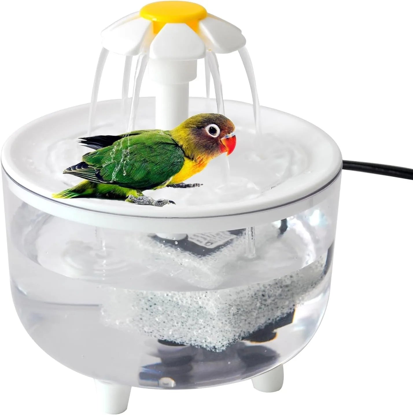 Indoor Bird Bath Fountain Automatic Shower Tub with Filter Pump Easy Clean