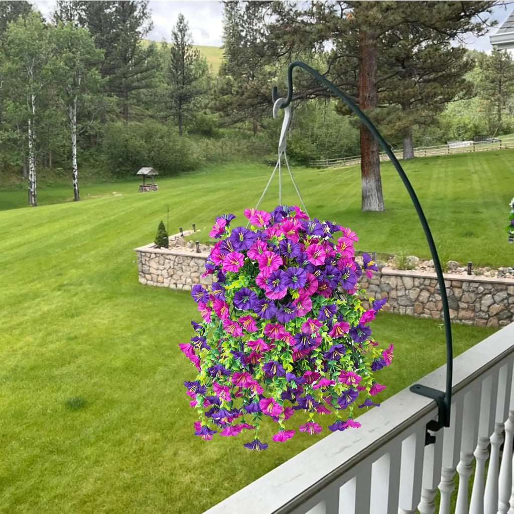 2pcs Artificial Hanging Flowers UV-Resistant Fake Plants Hanging Rattan Perfect for Home