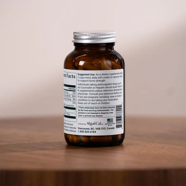 AlgaeCal Plus Calcium Supplement 120 Veggie Capsules