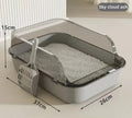 Kitty Sandbox Cat Litter Box Semi-enclosed Splashproof Cat Tray Cat Toilet Cleaning