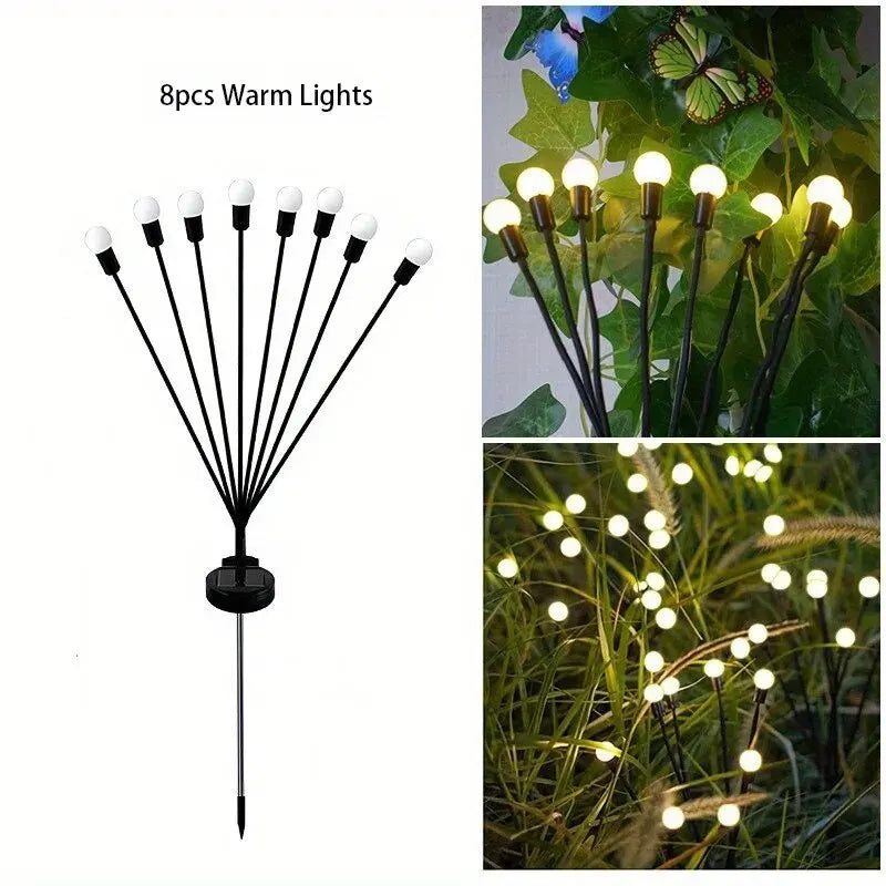 10 LED Solar Garden Lights Firefly Waterproof Solar Lights Outdoor Pathway Christmas