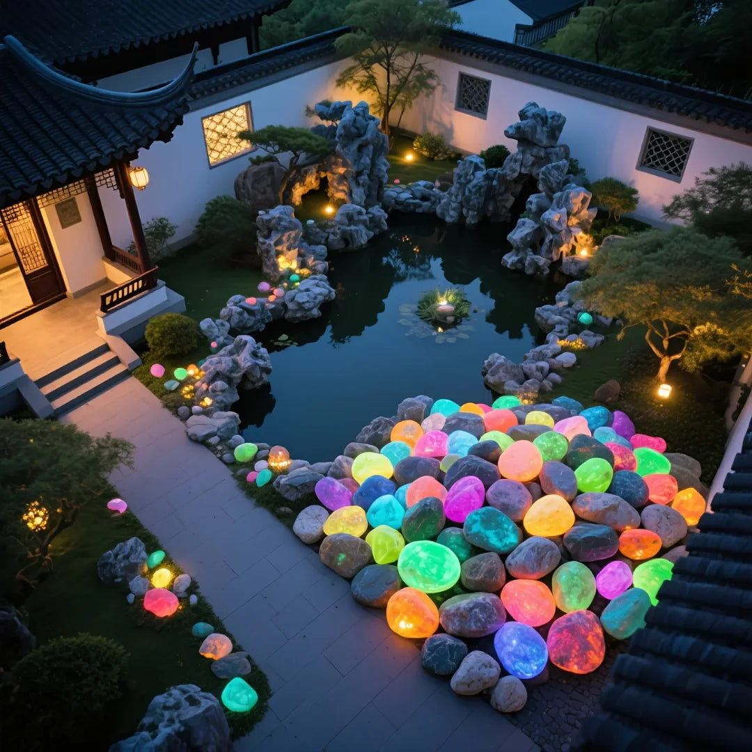 5/10pcs Oversized Glowing Resin Stones for Garden Landscapes Fish Tanks