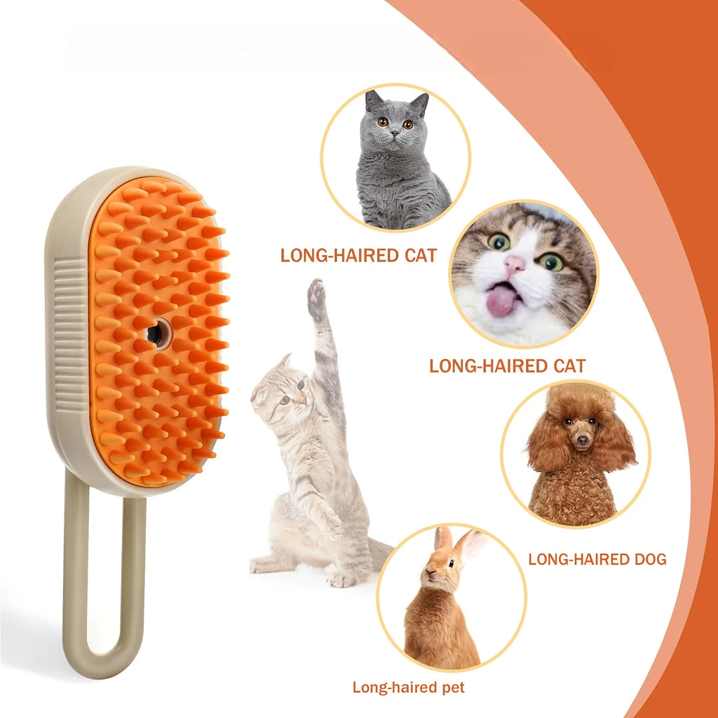 2 In 1 Pet Cat Steam Brush Pet Electric Spray Massage Comb Pet Hair Removal Comb
