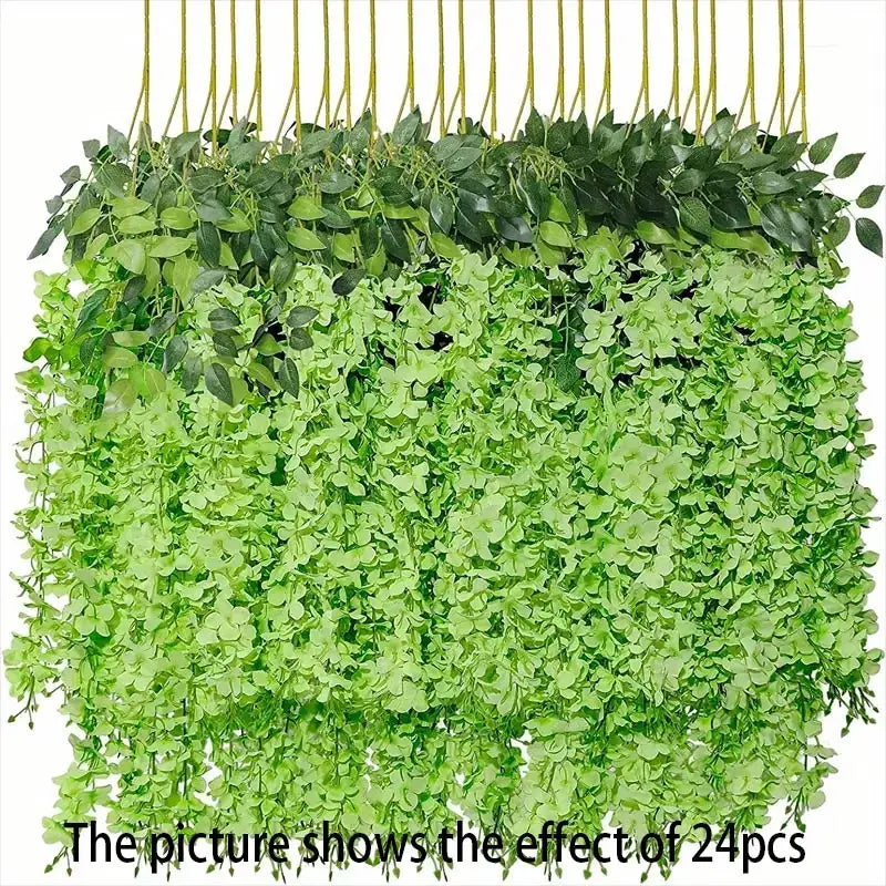 12pcs Wisteria Vine Artificial Flowers Wholesale Trailing Fake String for Home Wedding Party