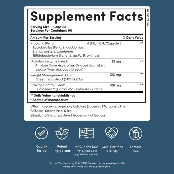 Nucific Bio-X4 4-in-1 Weight Management Probiotic – 90 Capsules