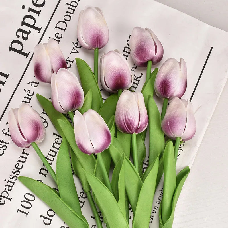 3/5/10/20pcs Tulips Artificial Flowers Real Touch Flower Bouquet Tulips Fake Flower