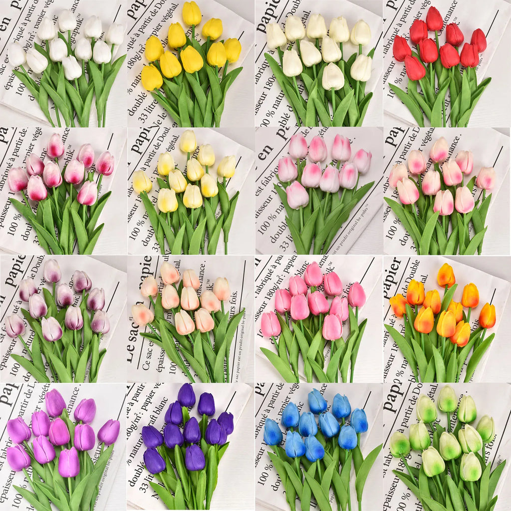 3/5/10/20pcs Tulips Artificial Flowers Real Touch Flower Bouquet Tulips Fake Flower