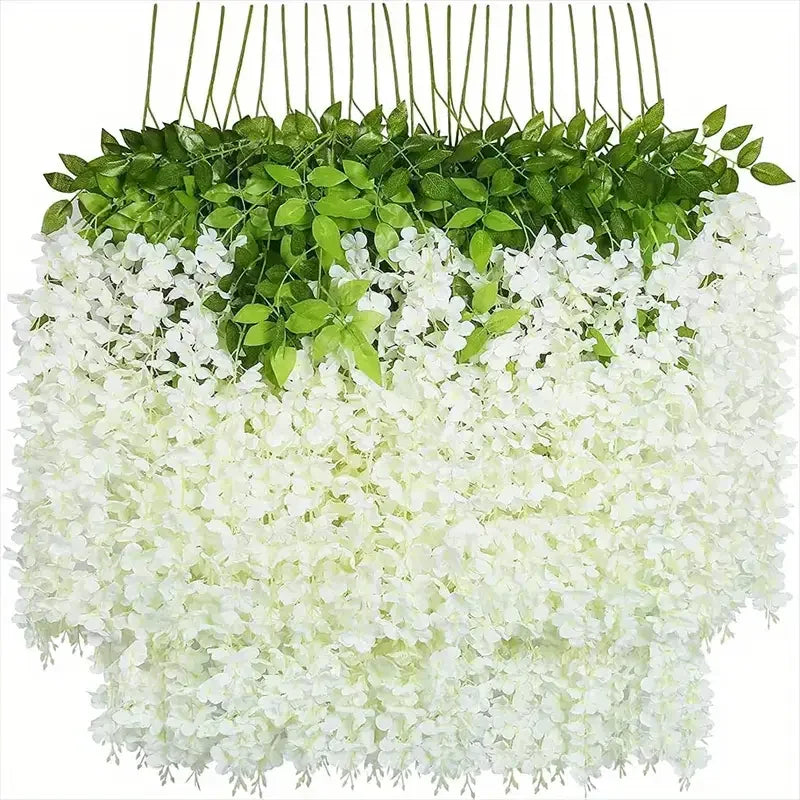 12pcs Wisteria Vine Artificial Flowers Wholesale Trailing Fake String for Home Wedding Party