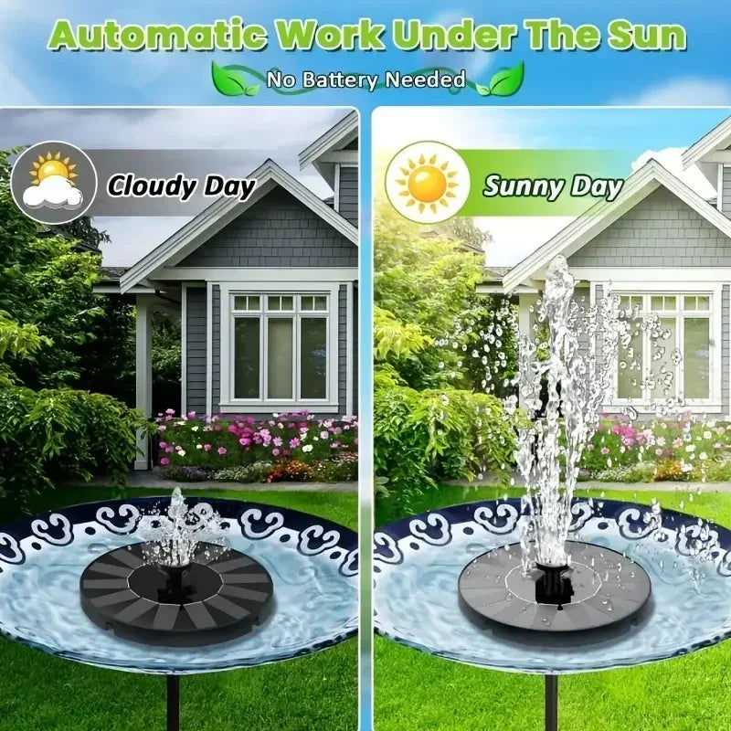 13cm, 16cm, 18cm Solar Fountain Pumps - Ideal for Outdoor Garden Pools, Bird Baths