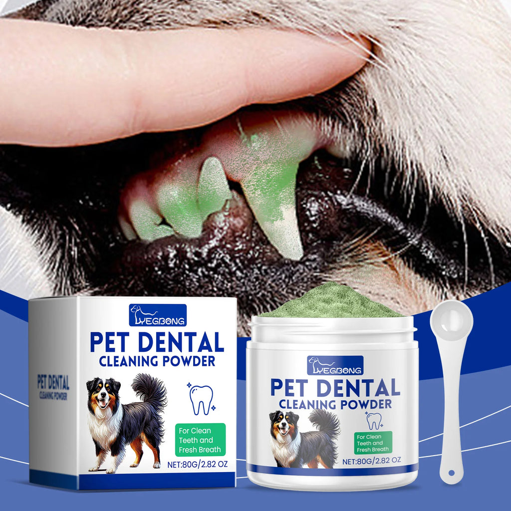 Yegbong 80g Dog Teeth Cleaning Powder Dental Whiten Tartar Eliminate Fresh Breath