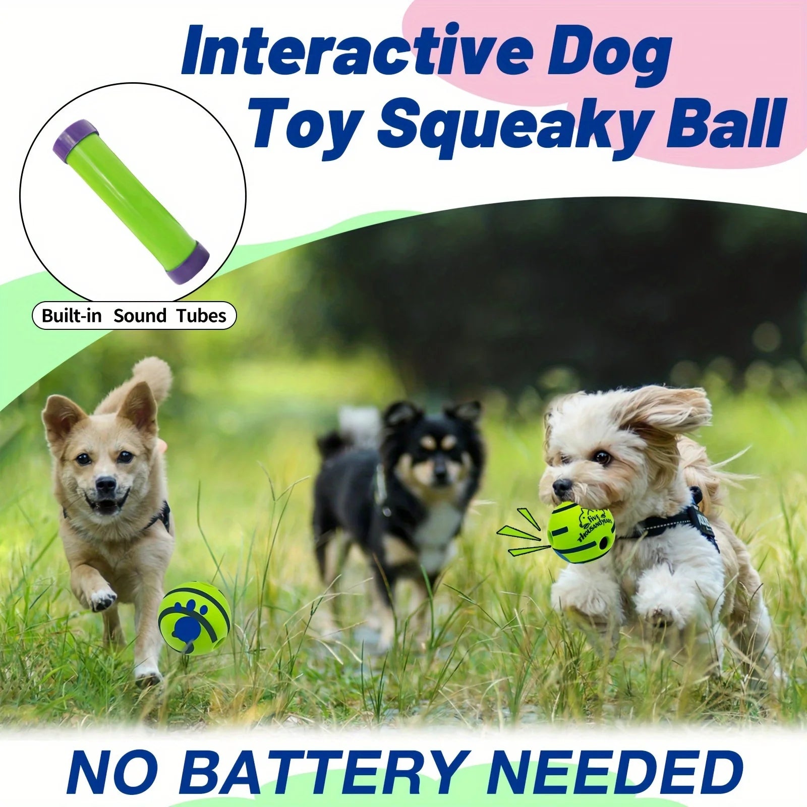 Squeaky Giggle Wobble Ball - Durable, Interactive Chew Toy for All Dog Breeds