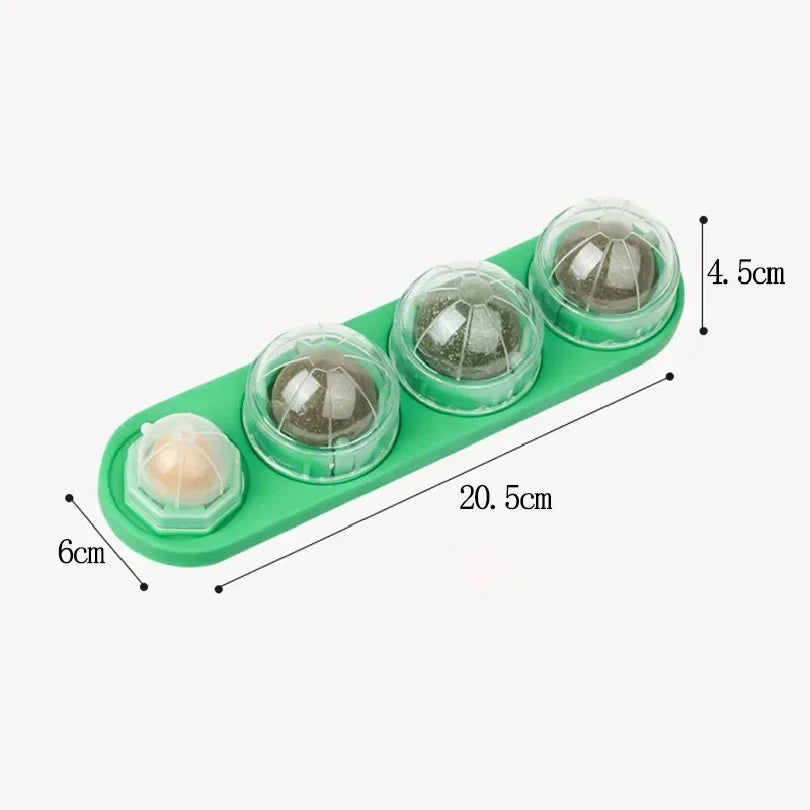 4 in 1 Rotating Catnip Silver Vine Ball Teeth Cleaning Acne Prevention Digestive Health Wall Stick