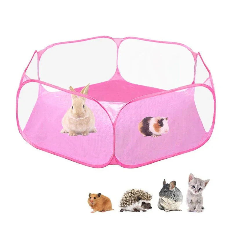Portable Small Pet Cage Transparent Cat and Dog Cage Tent Pet Playpen Open Folding