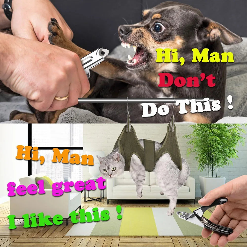 Pet Grooming Hammock Cat Dog Nail Clipper Fixer Teddy Hook Type Feeding Anti-scratch