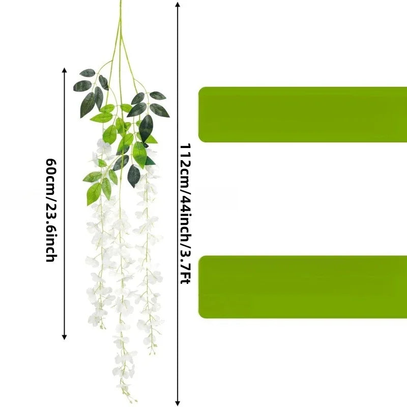 12pcs Wisteria Vine Artificial Flowers Wholesale Trailing Fake String for Home Wedding Party