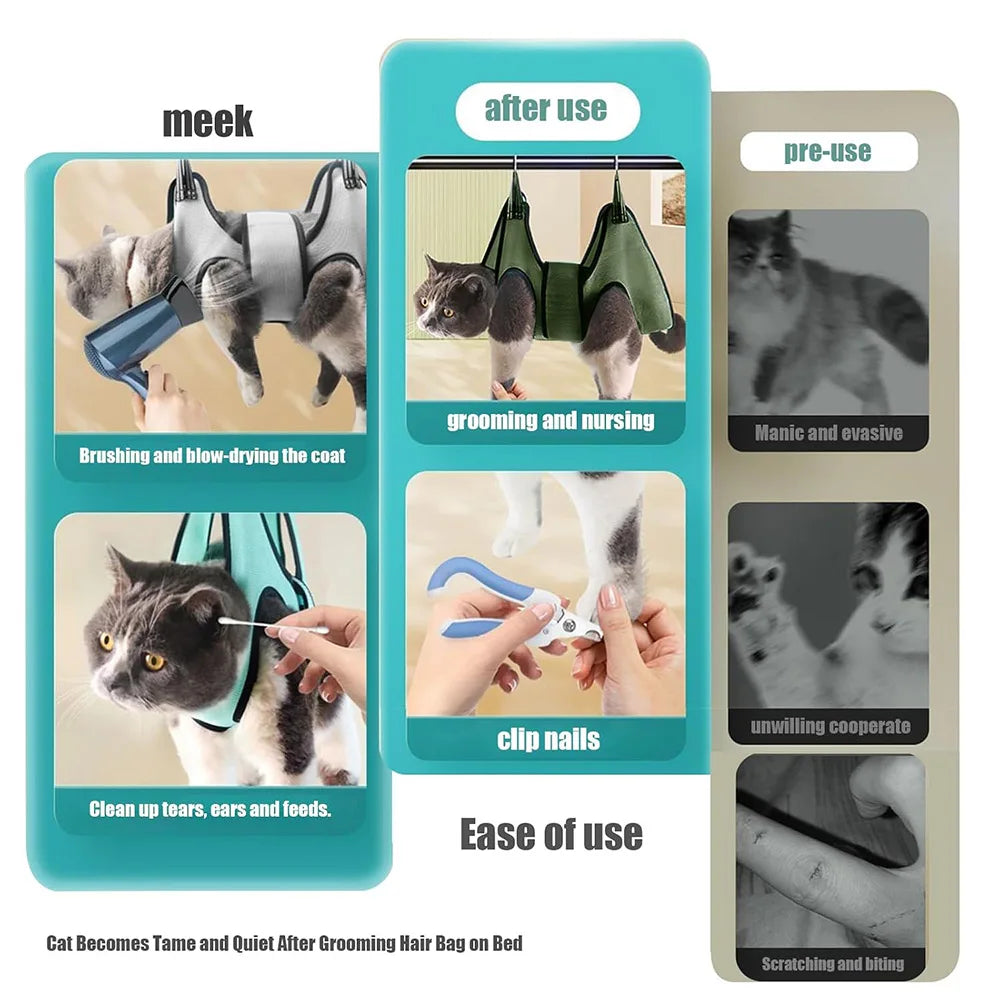 Pet Grooming Hammock Cat Dog Nail Clipper Fixer Teddy Hook Type Feeding Anti-scratch
